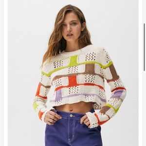 Pullu0026Bear | Sweaters | Pullbear Multicolored Crochet Sweater | Poshmark